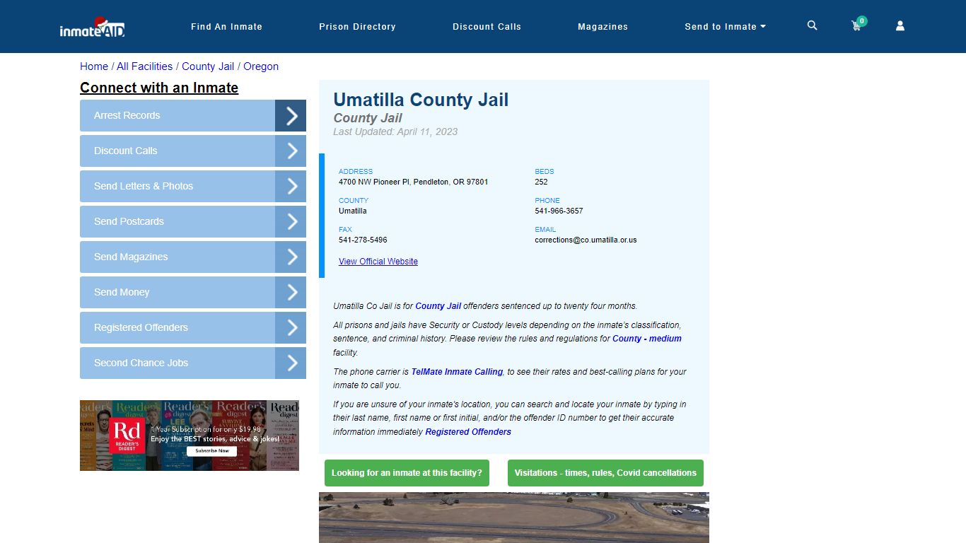 Umatilla County Jail - Inmate Locator - Pendleton, OR